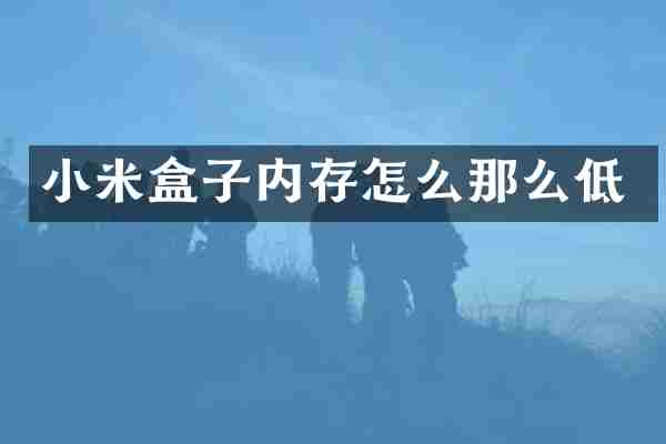 小米盒子内存怎么那么低