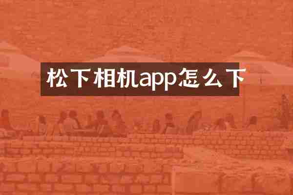 松下相机app怎么下