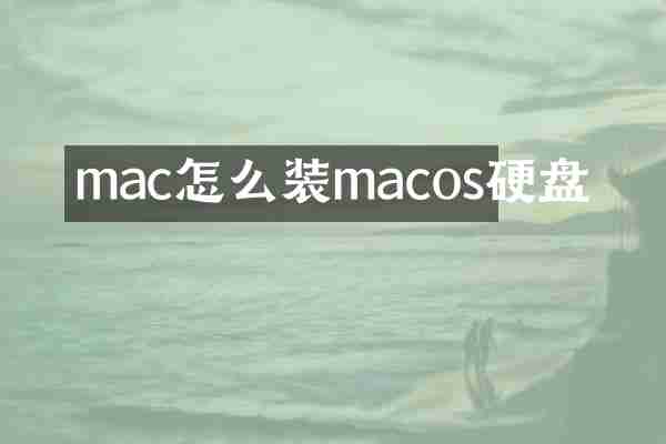 mac怎么装macos硬盘