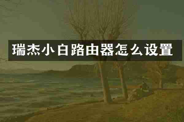 瑞杰小白路由器怎么设置