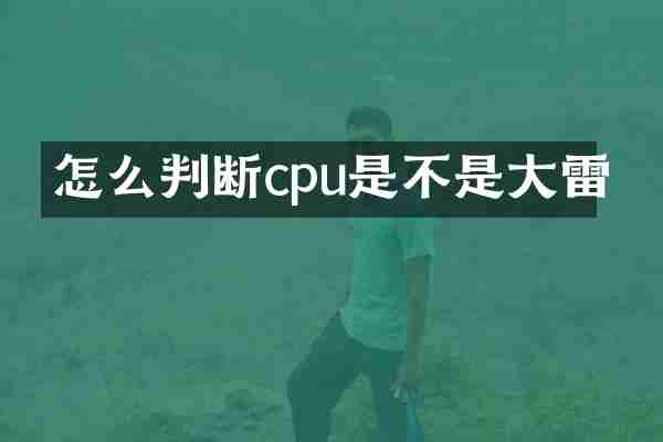 怎么判断cpu是不是大雷
