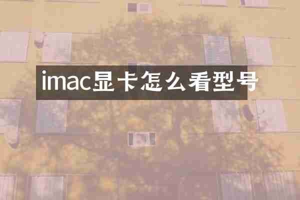 imac显卡怎么看型号