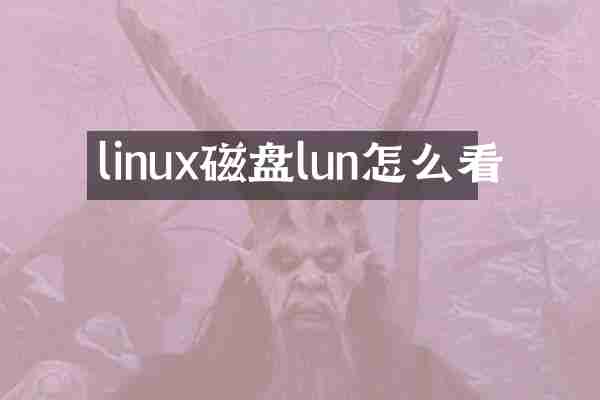 linux磁盘lun怎么看