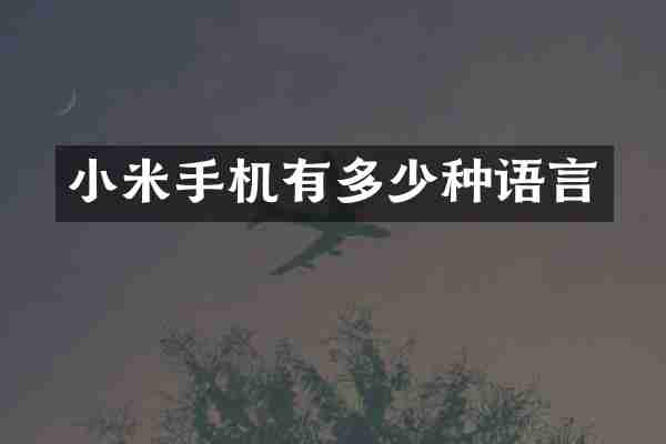 小米手机有多少种语言