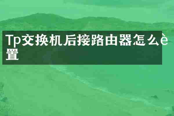 Tp交换机后接路由器怎么设置