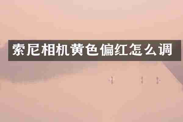 索尼相机黄色偏红怎么调