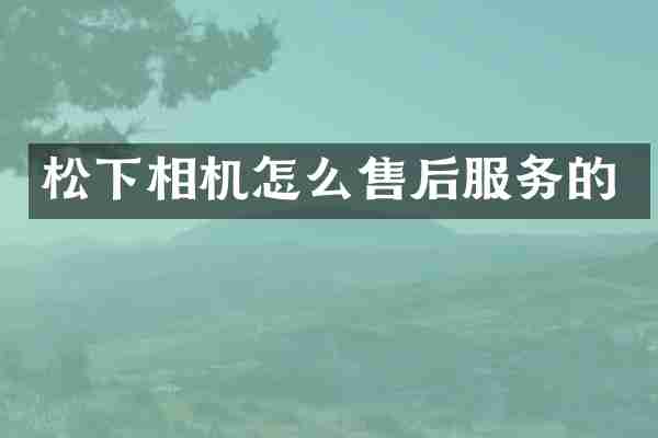 松下相机怎么售后服务的