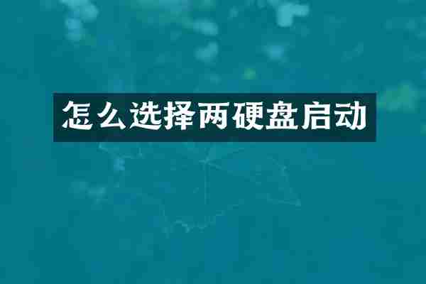 怎么选择两硬盘启动