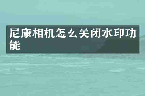 尼康相机怎么关闭水印功能