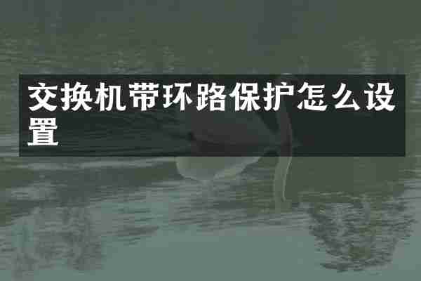 交换机带环路保护怎么设置