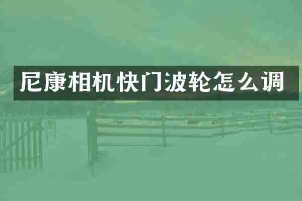 尼康相机快门波轮怎么调