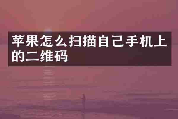 苹果怎么扫描自己手机上的二维码