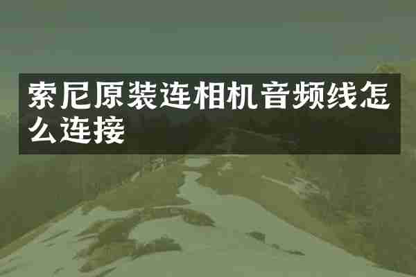 原装连相机音频线怎么连接
