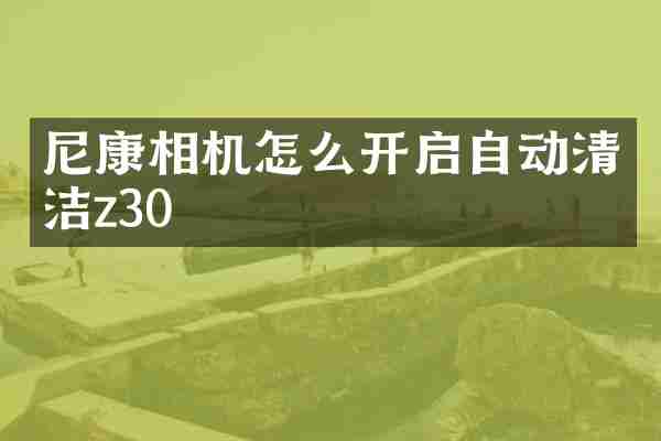 尼康相机怎么开启自动清洁z30
