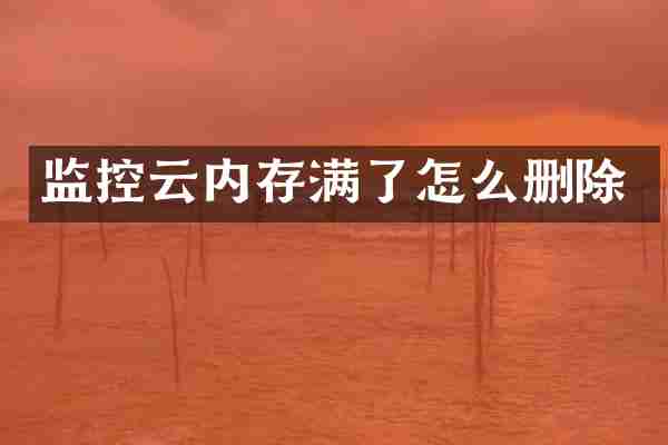 监控云内存满了怎么删除