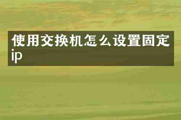 使用交换机怎么设置固定ip