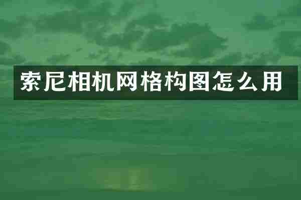 相机网格构图怎么用