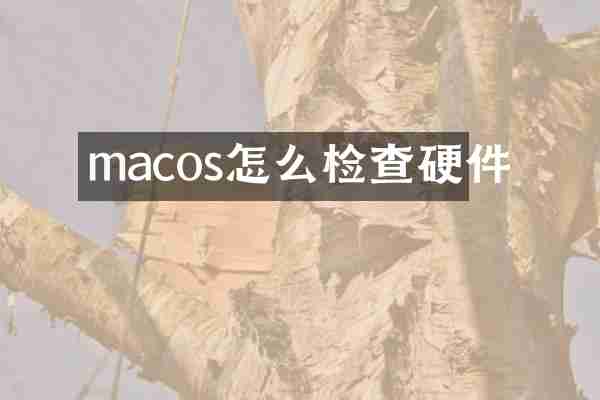macos怎么检查硬件