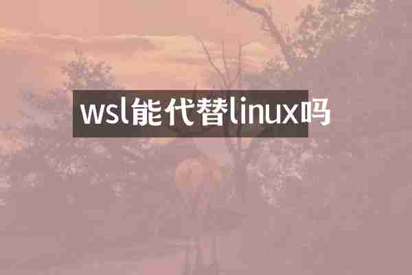 wsl能代替linux吗