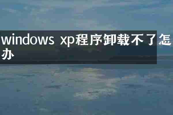 windows xp程序卸载不了怎么办