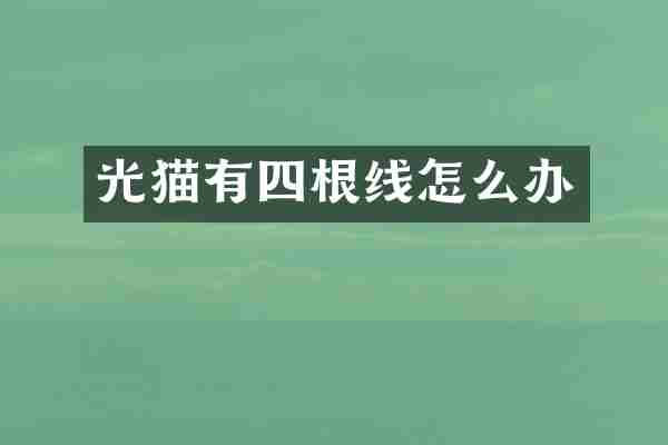 光猫有四根线怎么办