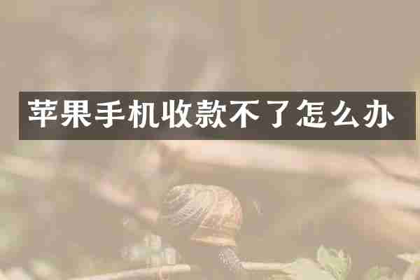 苹果手机收款不了怎么办