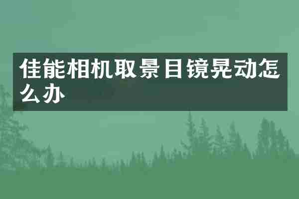 佳能相机取景目镜晃动怎么办