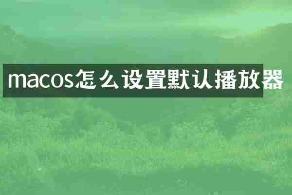 macos怎么设置默认播放器