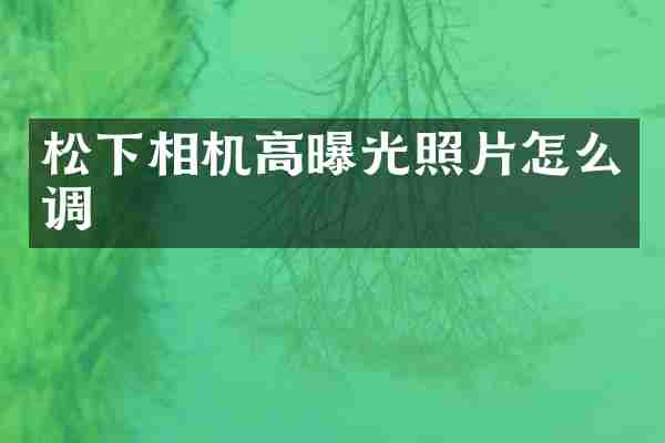 松下相机高曝光照片怎么调