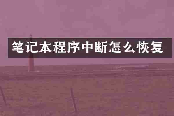 笔记本程序中断怎么恢复