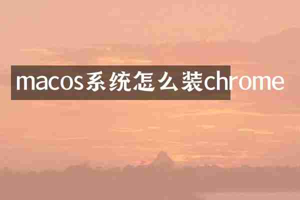 macos系统怎么装chrome