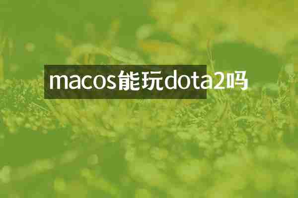 macos能玩dota2吗