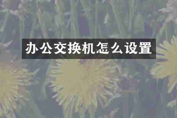办公交换机怎么设置