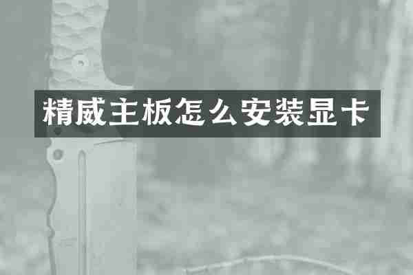 精威主板怎么安装显卡