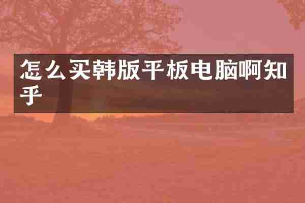 怎么买韩版平板电脑啊知乎