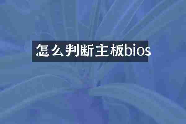 怎么判断主板bios