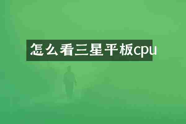 怎么看三星平板cpu