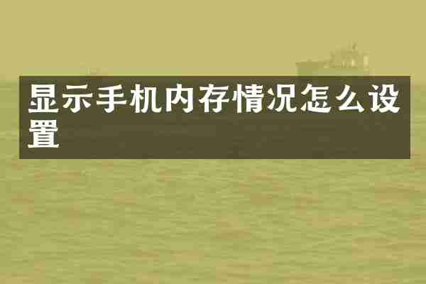显示手机内存情况怎么设置