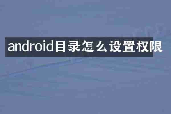 android目录怎么设置权限