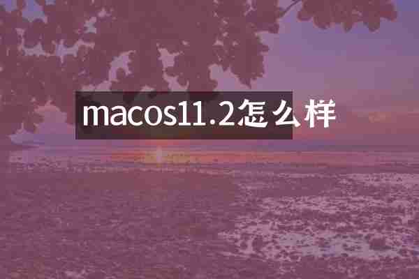 macos11.2怎么样