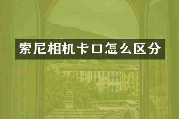 索尼相机卡口怎么区分