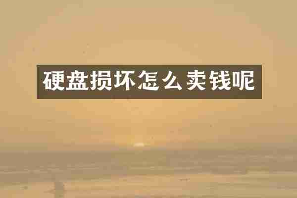 硬盘损坏怎么卖钱呢