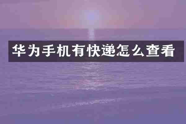 华为手机有快递怎么查看