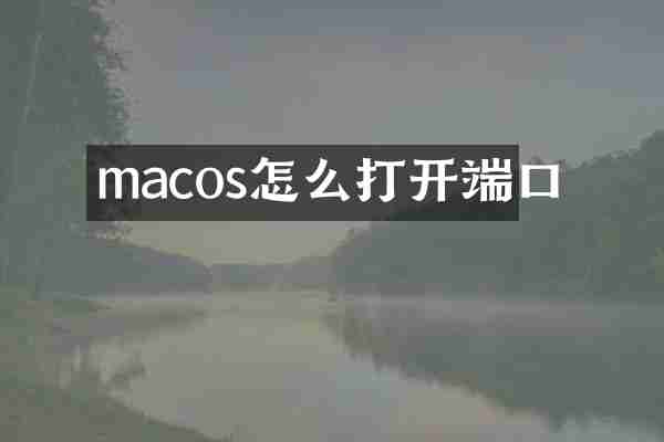 macos怎么打开端口
