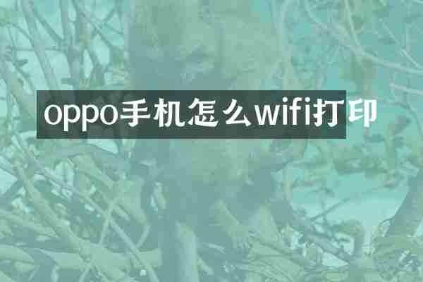 oppo手机怎么wifi打印