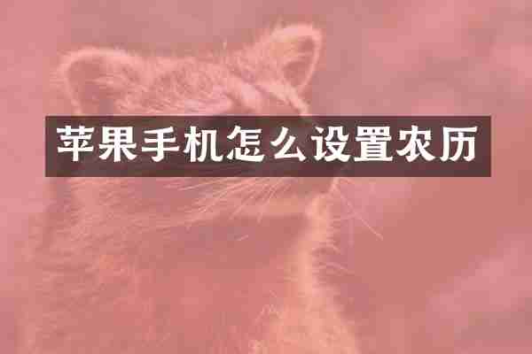 苹果手机怎么设置农历