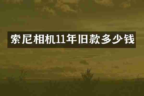 索尼相机11年旧款多少钱
