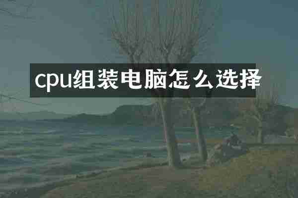 cpu组装电脑怎么选择