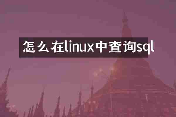 怎么在linux中查询sql