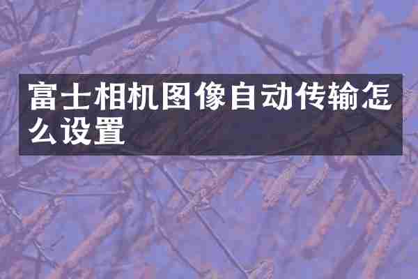 富士相机图像自动传输怎么设置